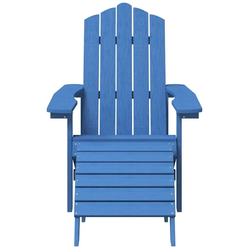 Outdoor Adirondack Chair with Footstool and Side Table Garden Patio Seating Blue