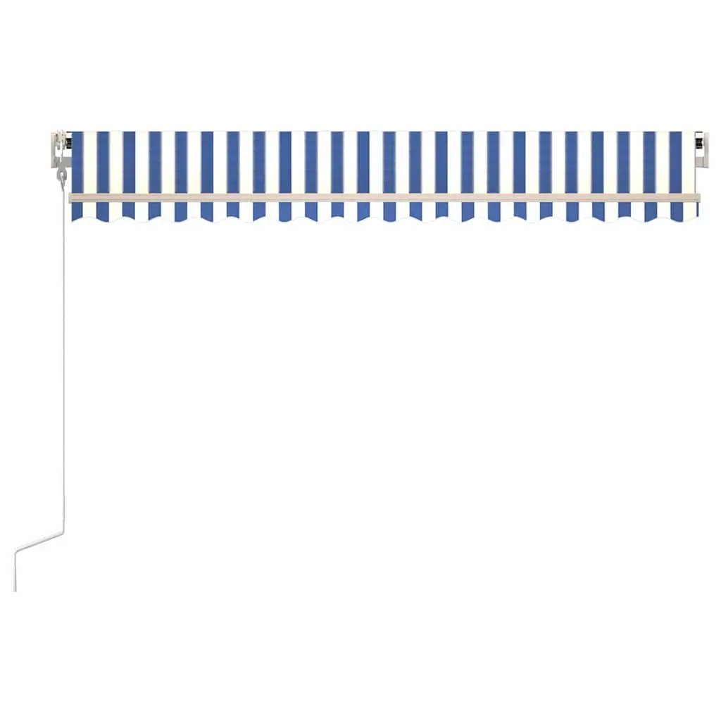 Retractable Awning Outdoor Sun Shade 400x300cm UV and Water Resistant Blue White