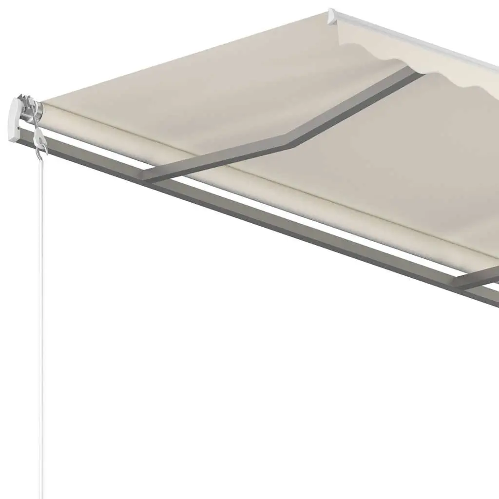 Automatic Retractable Awning Cream 400x300 cm Outdoor Patio Sunshade