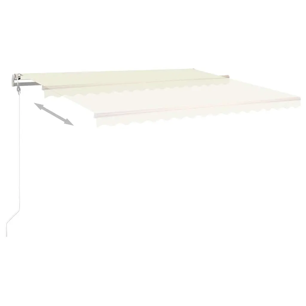 Automatic Retractable Awning Cream 400x300 cm Outdoor Patio Sunshade