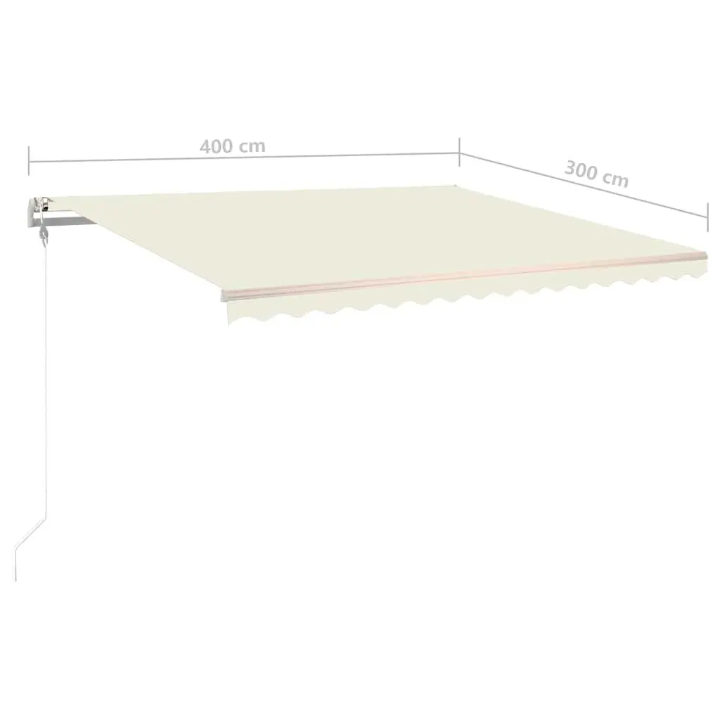 Automatic Retractable Awning Cream 400x300 cm Outdoor Patio Sunshade