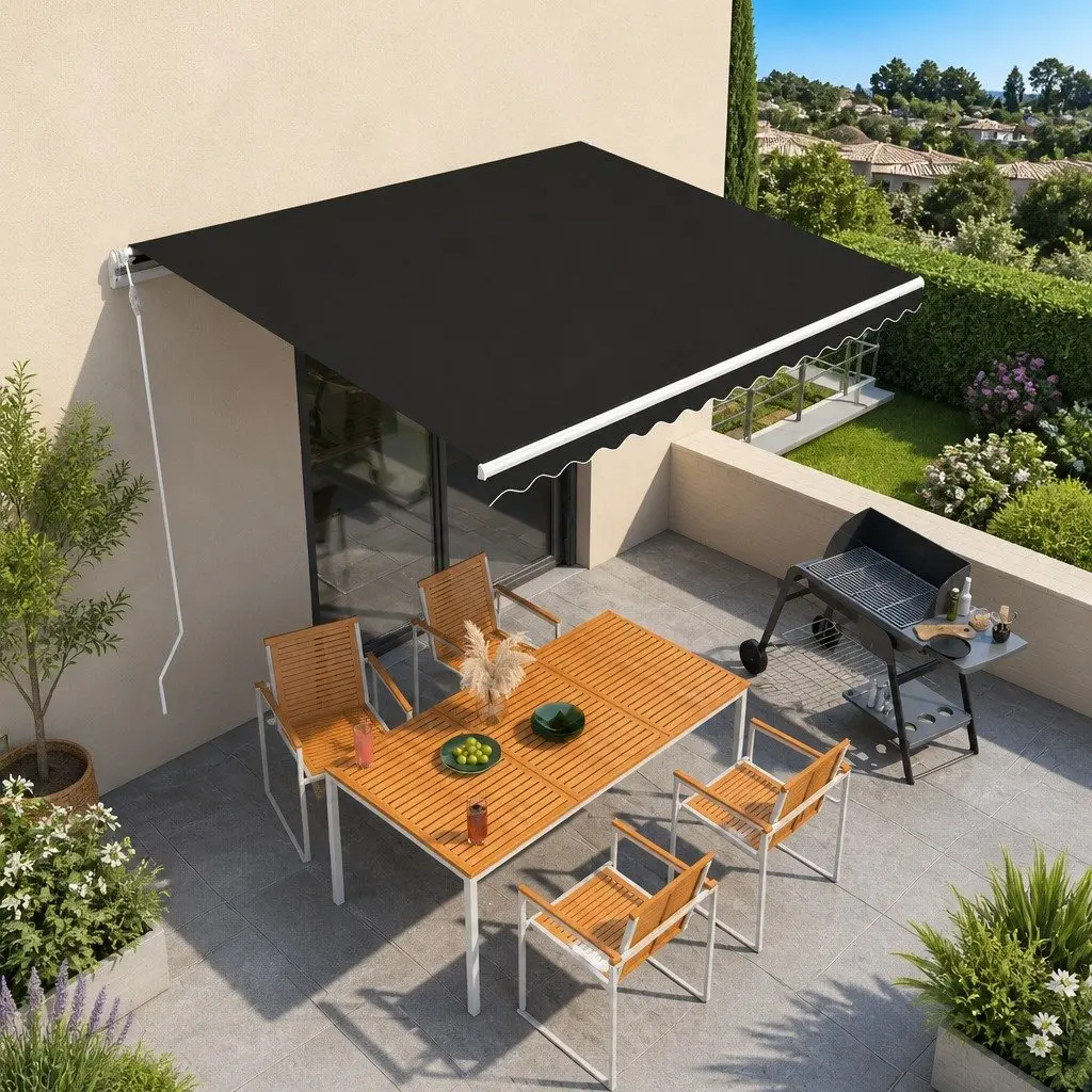 Automatic Retractable Awning UV and Water Resistant 450x300cm Anthracite