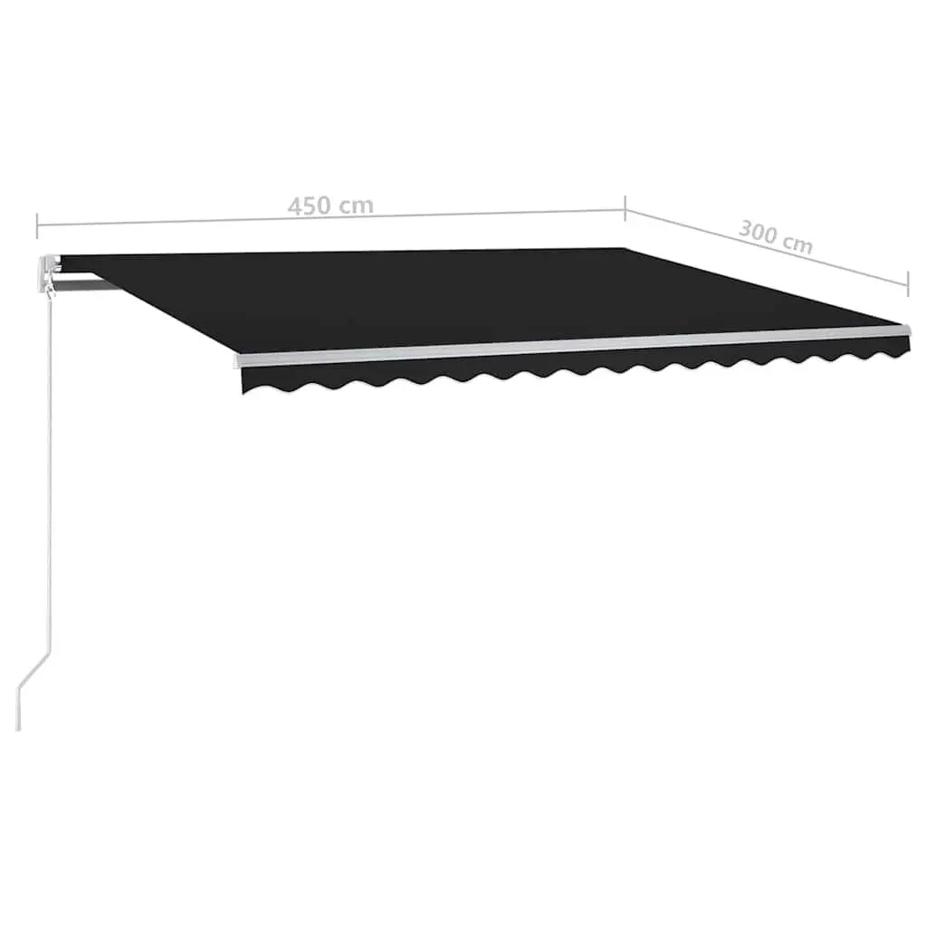 Automatic Retractable Awning UV and Water Resistant 450x300cm Anthracite