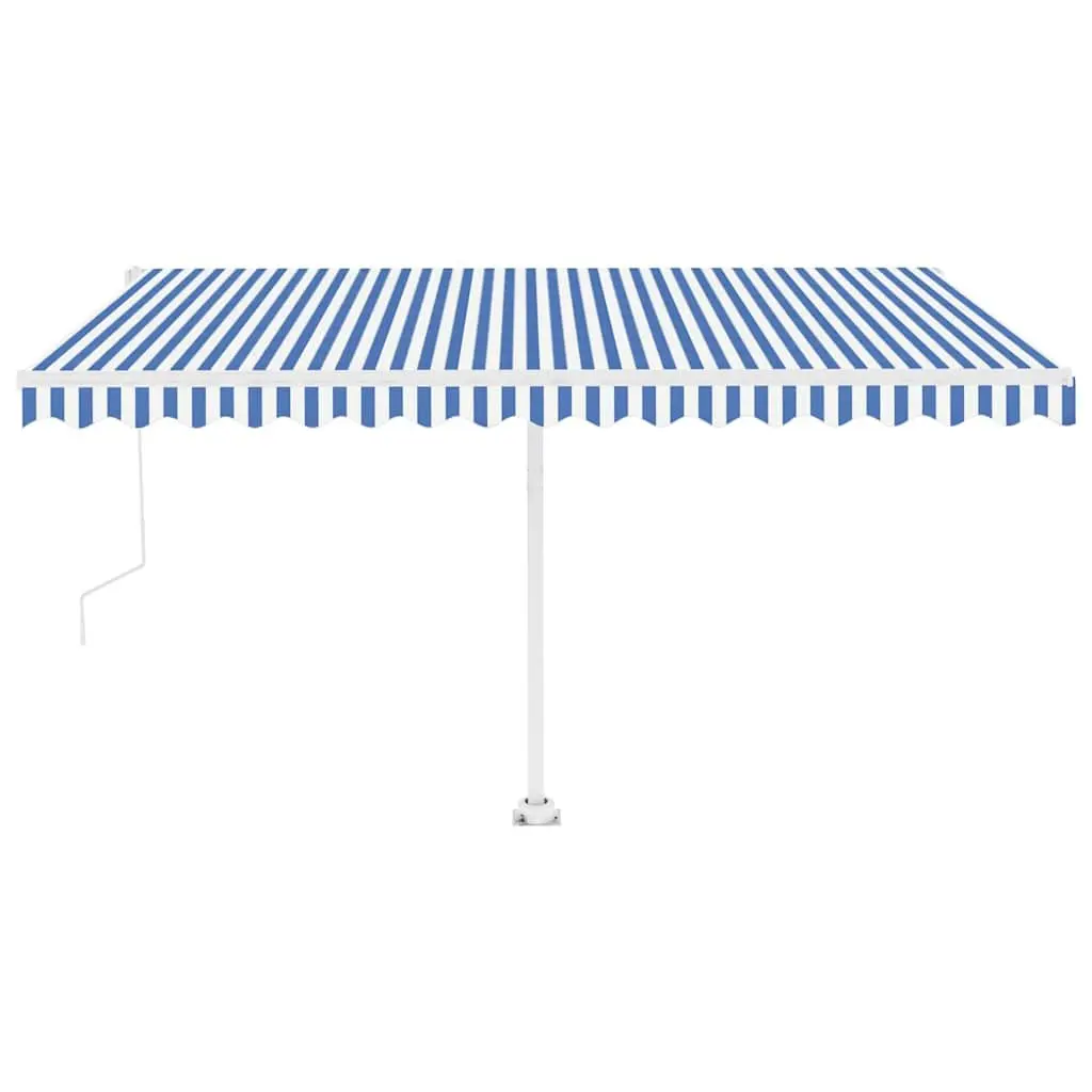 Freestanding Automatic Retractable Awning Motorised 400x300cm Outdoor Patio Sun Shade Blue