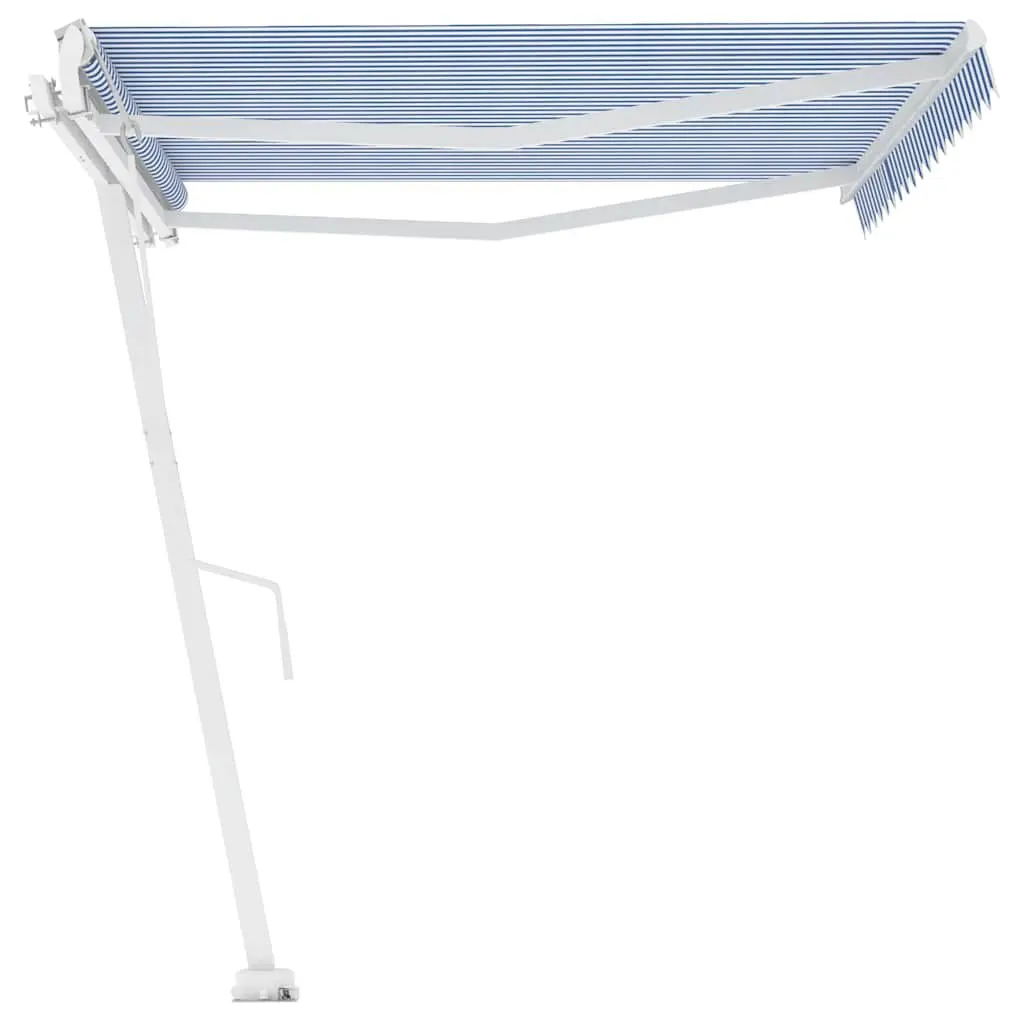 Freestanding Automatic Retractable Awning Motorised 400x300cm Outdoor Patio Sun Shade Blue