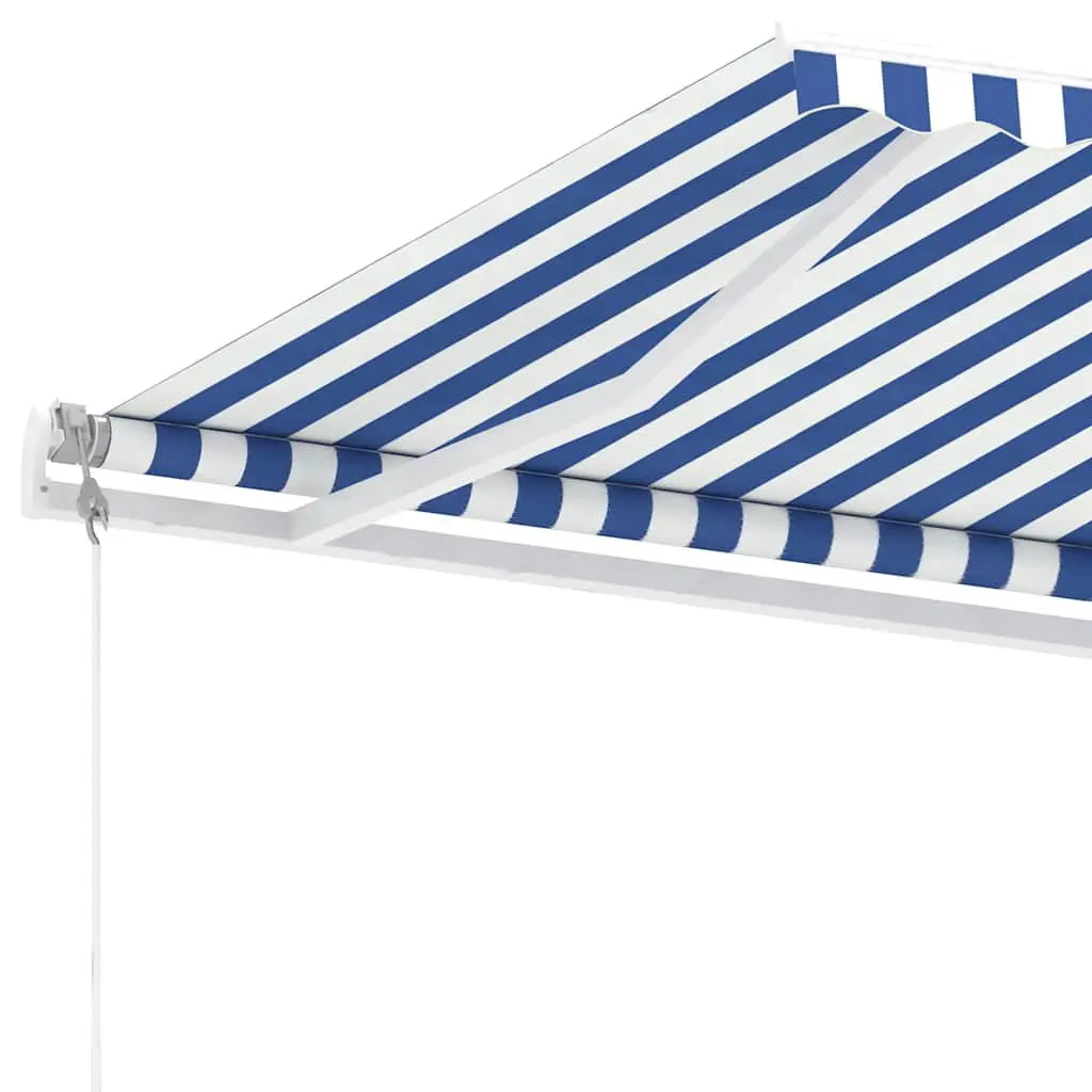 Freestanding Automatic Retractable Awning Motorised 400x300cm Outdoor Patio Sun Shade Blue
