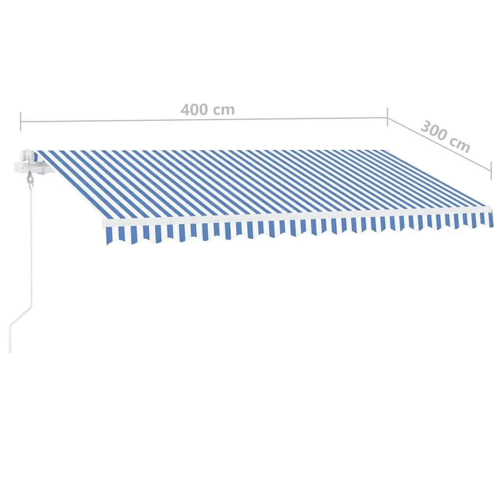 Freestanding Automatic Retractable Awning Motorised 400x300cm Outdoor Patio Sun Shade Blue