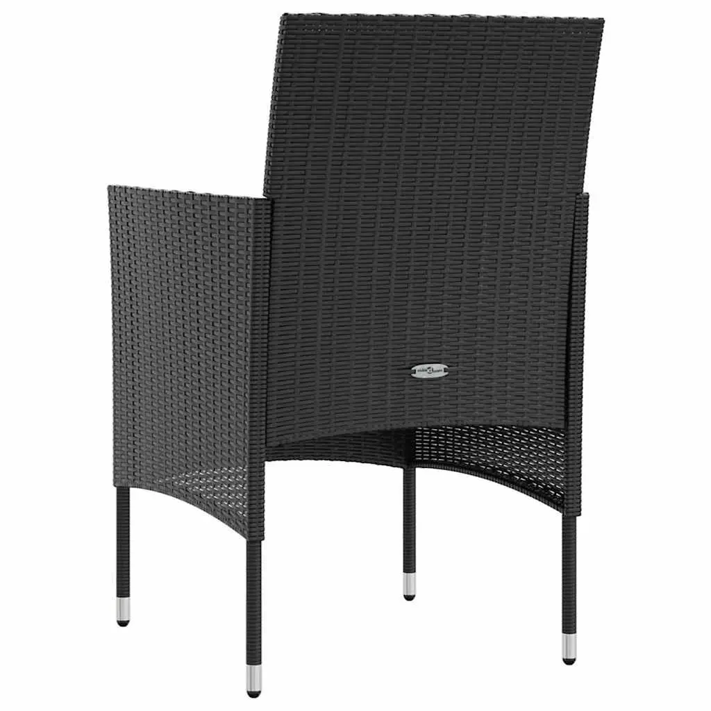 Outdoor Garden Lounge Set Poly Rattan Furniture 8 Piece with Cushions Black