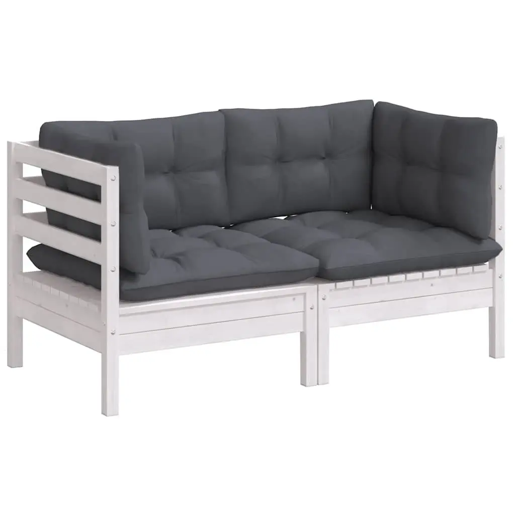 2-Seater Garden Sofa Outdoor Patio Furniture Pinewood Modular Lounge Seat with