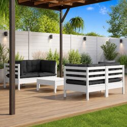 Your Friendly Outdoor Lounge Set: 5 Piece Pinewood Comfort