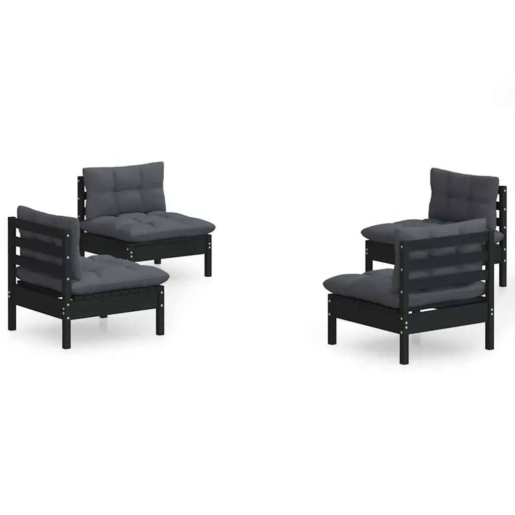 Garden Lounge Set 4 Piece Outdoor Furniture Patio Pinewood with Cushions