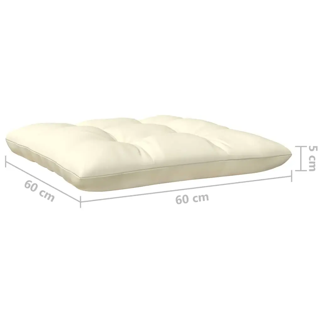 Garden Lounge Set 8 Piece Outdoor Patio Furniture Pinewood Cream Cushions