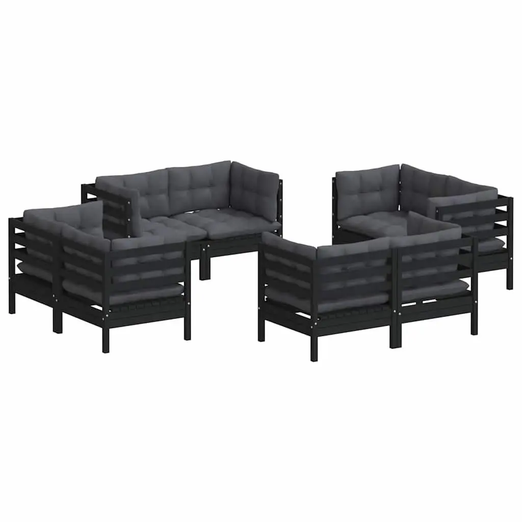 Garden Lounge Set Modular Pinewood with Cushions 8 Piece
