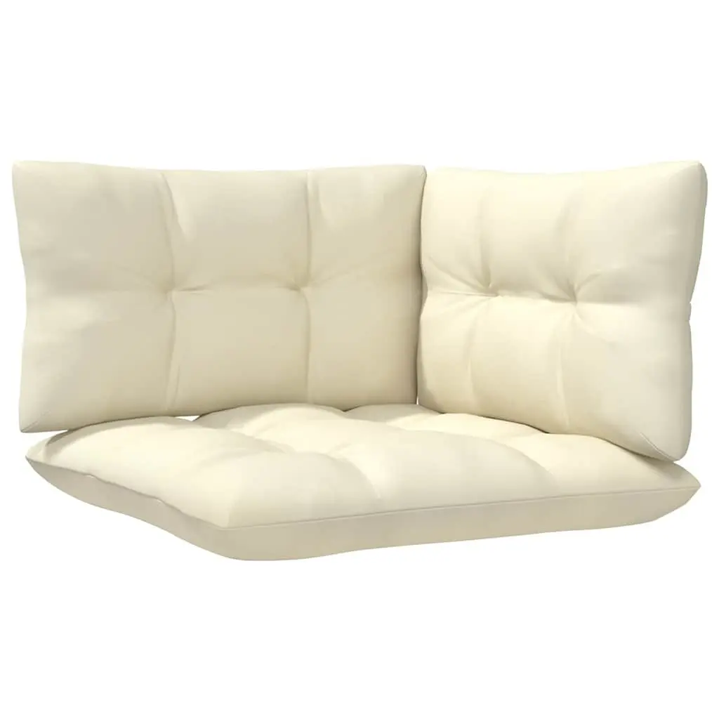 Outdoor Garden Lounge Set 9 Piece Patio Furniture Pinewood Cream Cushions
