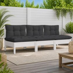 3-Seater Garden Sofa Outdoor Patio Seating Modular Lounge with Cushions White