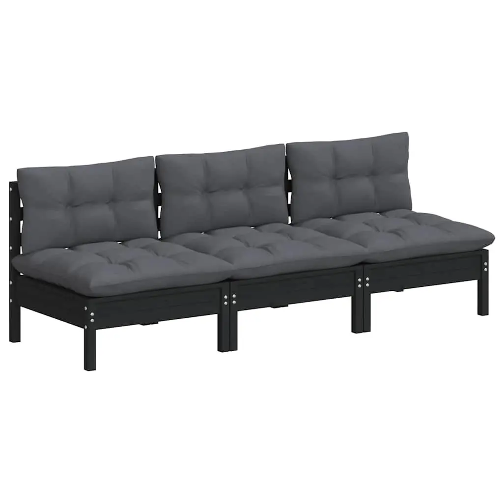 3-Seater Garden Sofa Outdoor Patio Furniture with Cushions Modular Design