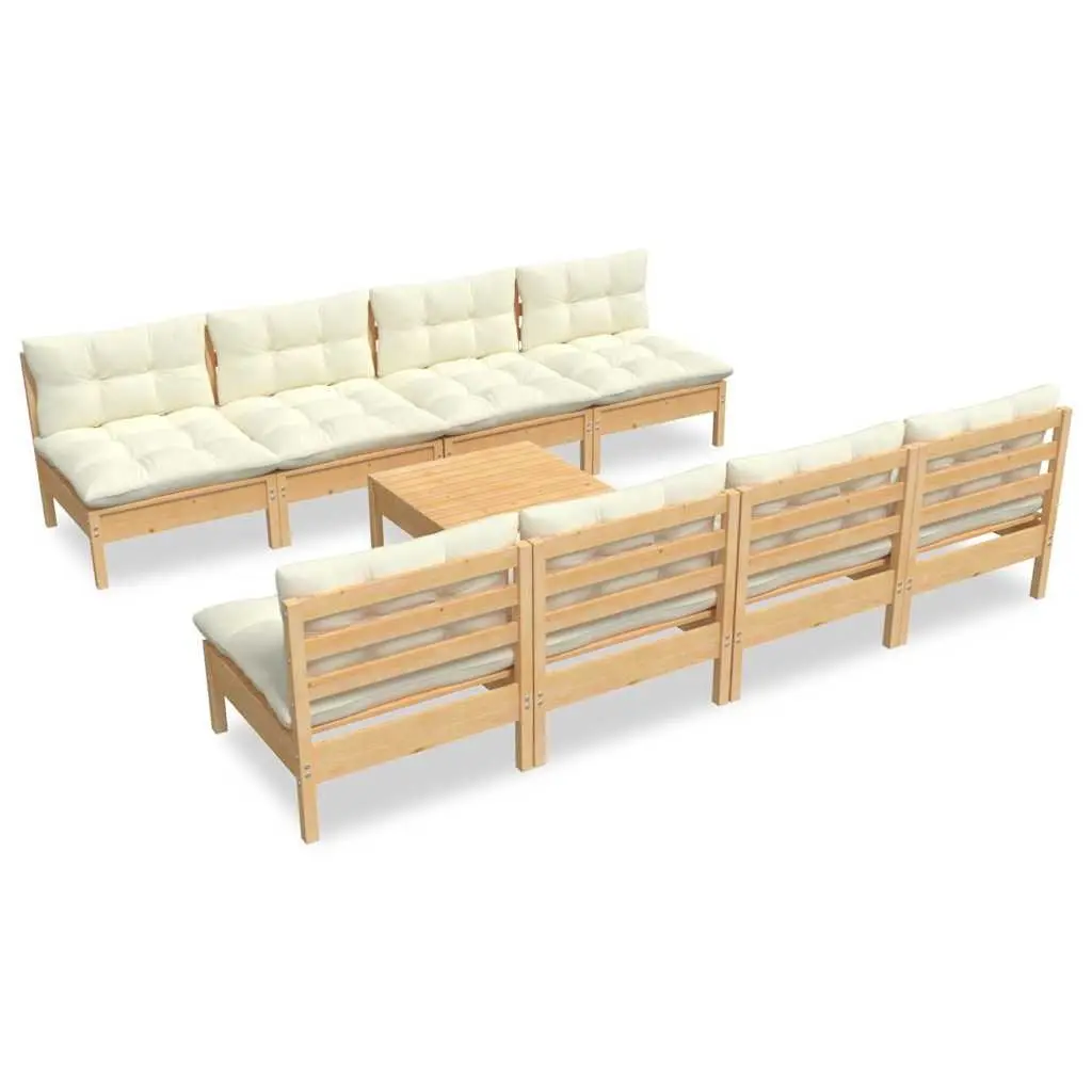 Garden Lounge Set 9 Piece Outdoor Patio Furniture with Cushions Modular