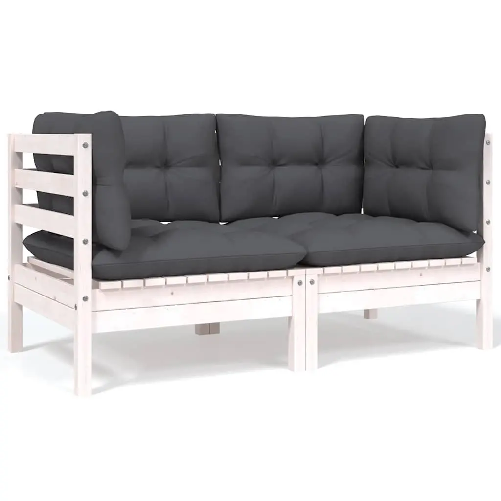 Garden Lounge Set 5 Piece Outdoor Patio Furniture with Cushions White