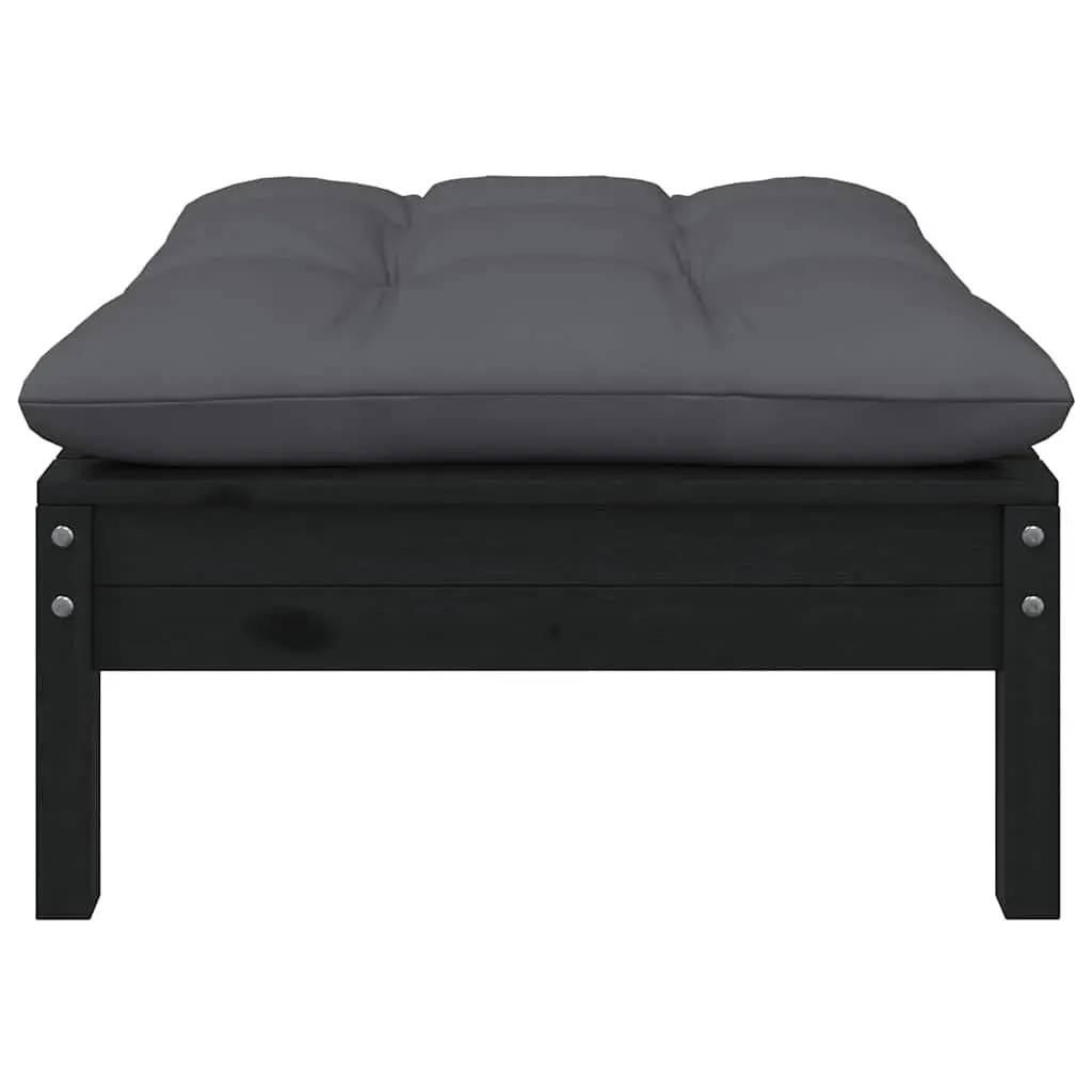 Garden Lounge Set 5 Piece Outdoor Furniture with Cushions Black Patio Sectional