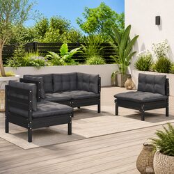 Garden Lounge Set 4 Piece Outdoor Furniture with Cushions Patio Seating