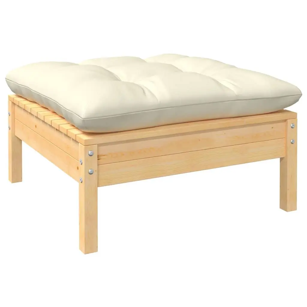 Garden Lounge Set 5 Piece Outdoor Patio Furniture Cream Cushions Modular Seating
