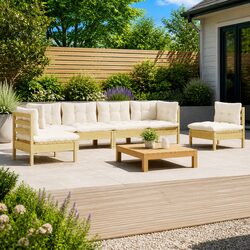 Your New 6 Piece Garden Lounge Set with Cream Cushions