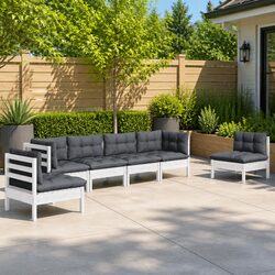 Your 6 Piece White Outdoor Lounge Set with Cushions