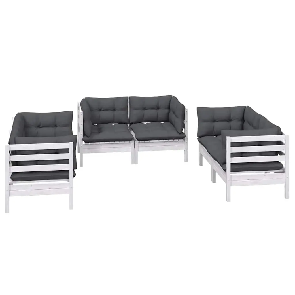 Garden Lounge Set 6 Piece Outdoor Patio Furniture with Cushions Modular