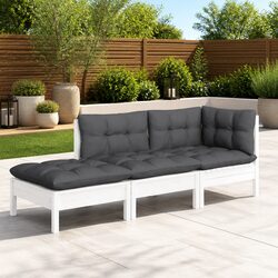 Charming Outdoor Lounge Set: 3-Piece Solid Pine Design