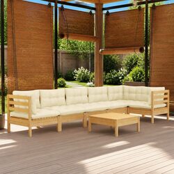Inviting 7-Piece Outdoor Lounge Set with Cream Cushions