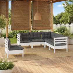 Your Perfect 5-Piece White Pinewood Lounge Set