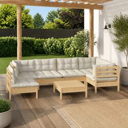 Friendly 7 Piece Garden Lounge Set with Cream Cushions
