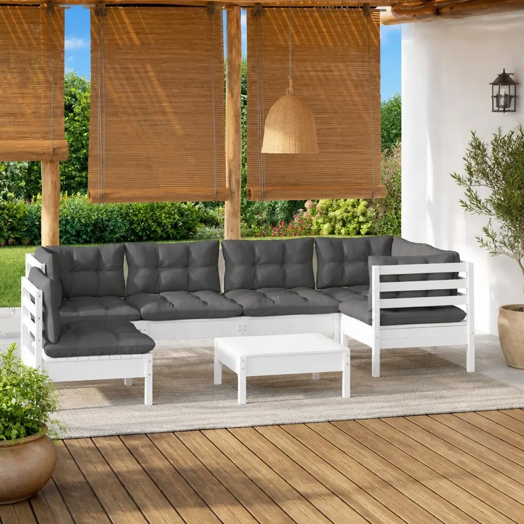 7-Piece Lounge Set in White