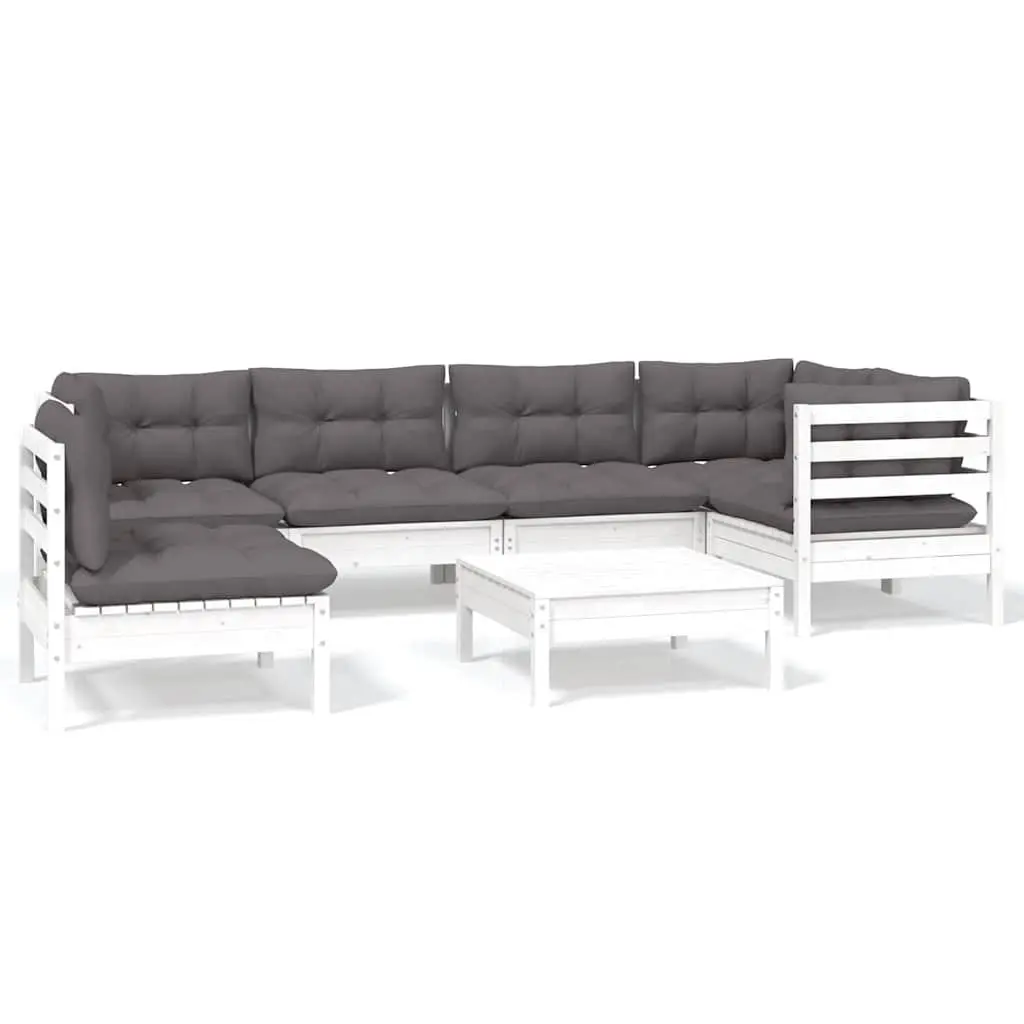 7-Piece Lounge Set in White