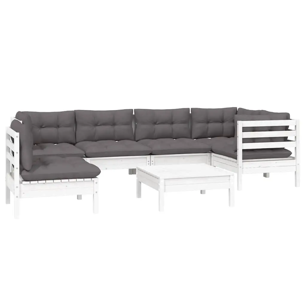 7-Piece Lounge Set in White