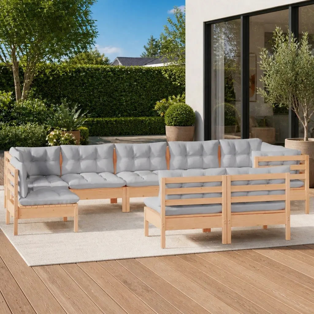 Modular 9 Piece Lounge Set for Outdoor Spaces