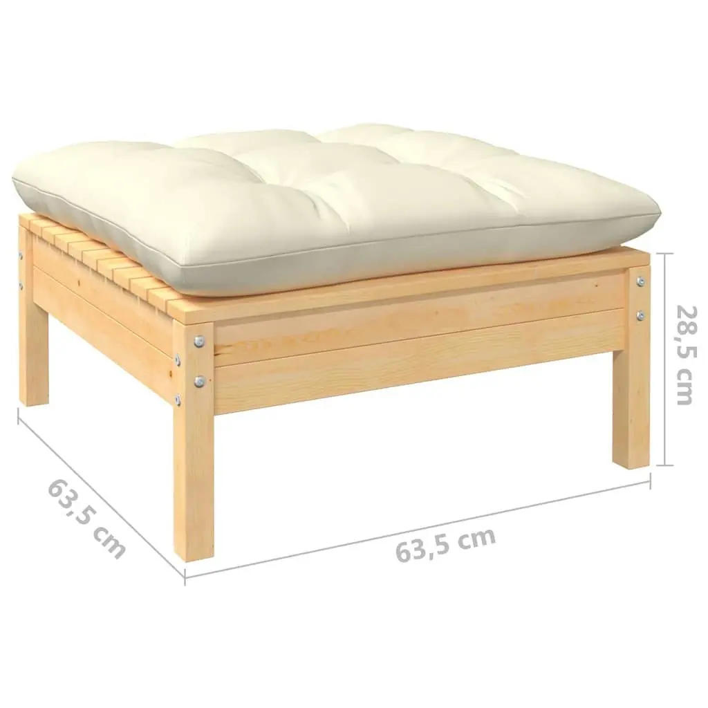 Garden Lounge Set 9 Piece Outdoor Patio Furniture Modular Sofa Cream Cushions