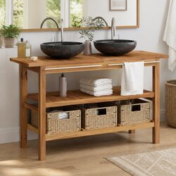 Friendly Bathroom Vanity with Dual Sinks for Easy Organization