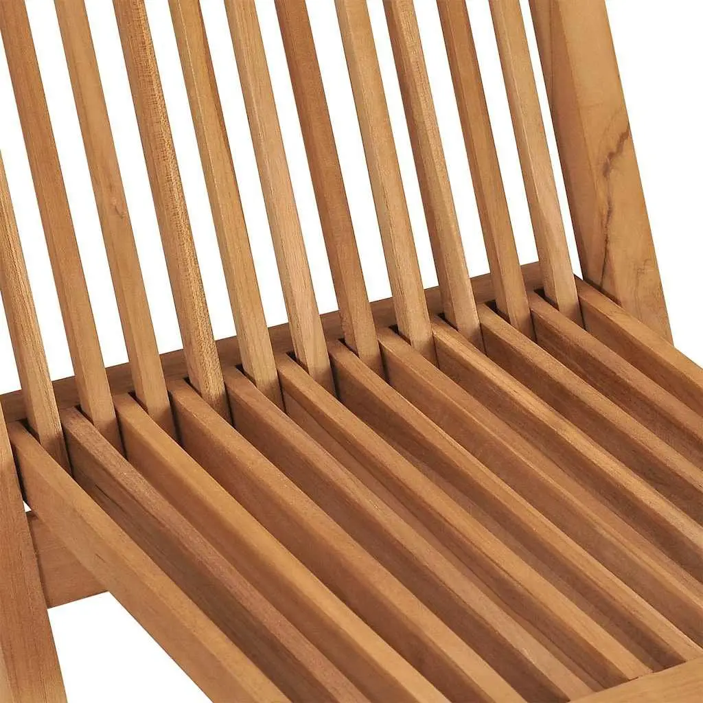 Folding Garden Chairs Solid Teak Wood Outdoor Seating Set 8 Pieces Brown