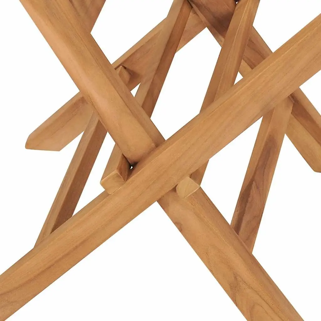 Folding Garden Chairs Solid Teak Wood Outdoor Seating Set 8 Pieces Brown