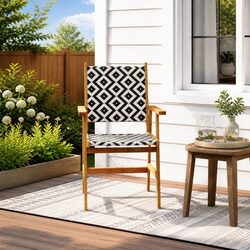 Outdoor Garden Chairs 4 pcs Brown Solid Acacia Wood Patio Seating Set