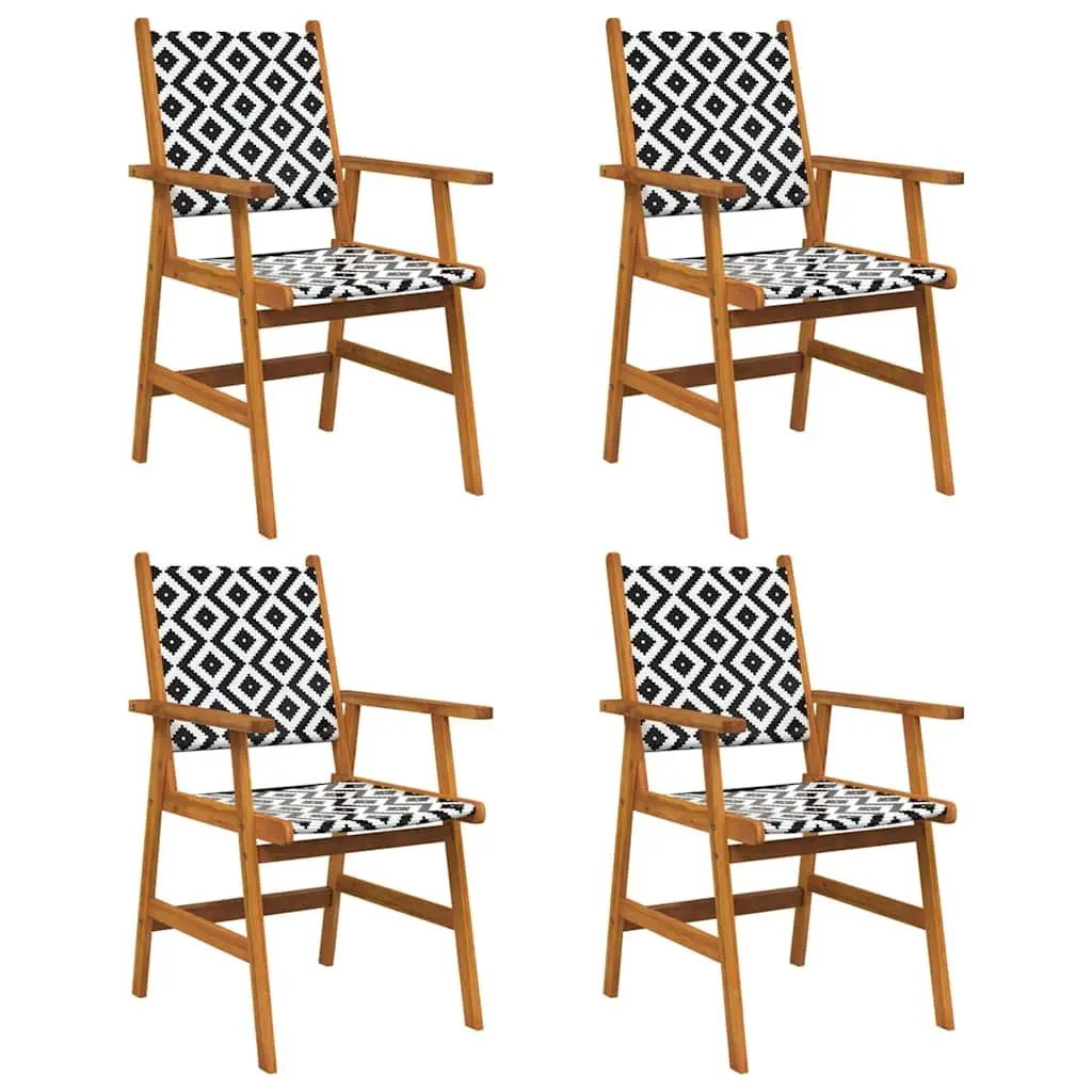 Outdoor Garden Chairs 4 pcs Brown Solid Acacia Wood Patio Seating Set