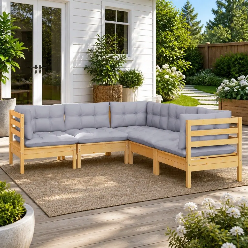 5 Piece Lounge Set for Outdoor Comfort