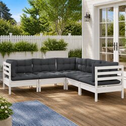 Your Ideal 5 Piece White Garden Lounge Set Awaits