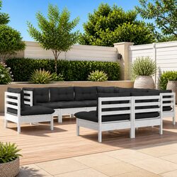 Relax Outside with 9 Piece Garden Lounge Set