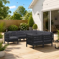 Create Your Perfect Outdoor Retreat with 9-Piece Lounge Set