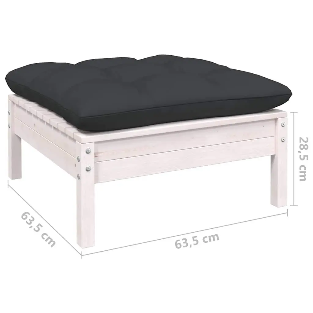 Garden Lounge Set 10 Piece Outdoor Patio Furniture with Cushions White Modular
