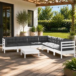 Your Friendly 8 Piece Lounge Set in White Pinewood