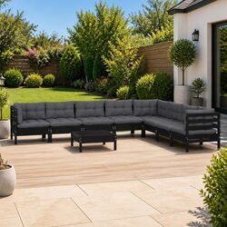 Enjoy Outdoor Living with Our 9-Piece Lounge Set