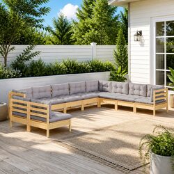 Your 10-Piece Modular Garden Lounge Set with Grey Cushions